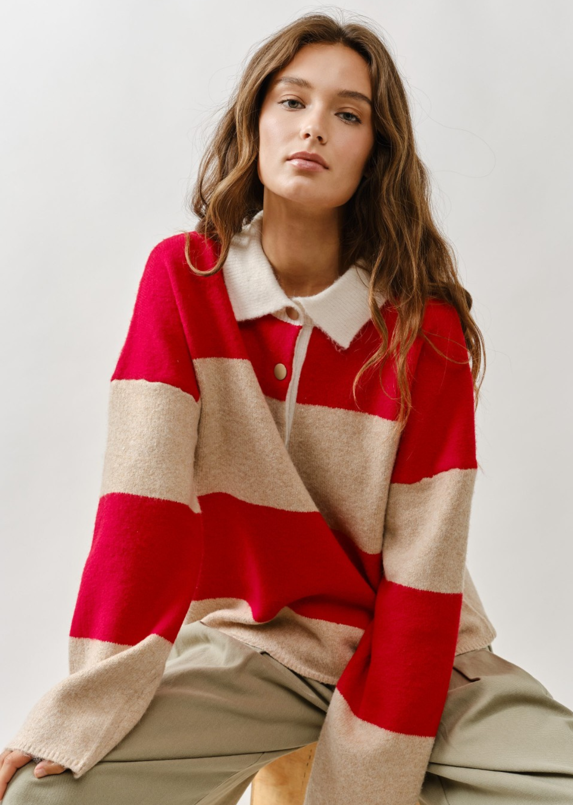 Austin Striped Polo Sweater