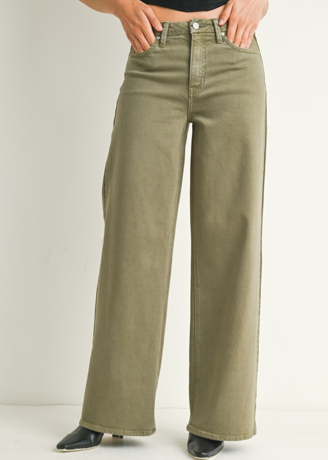 Diane High Rise Palazzo Pants - Olive