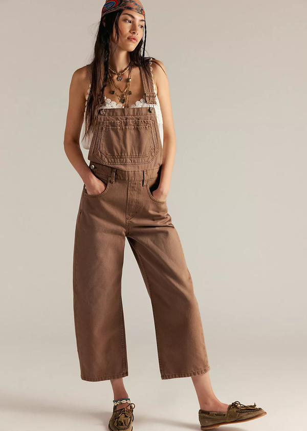 Free People Deep Trance Overalls - Brown Sugar - Denise Boutique