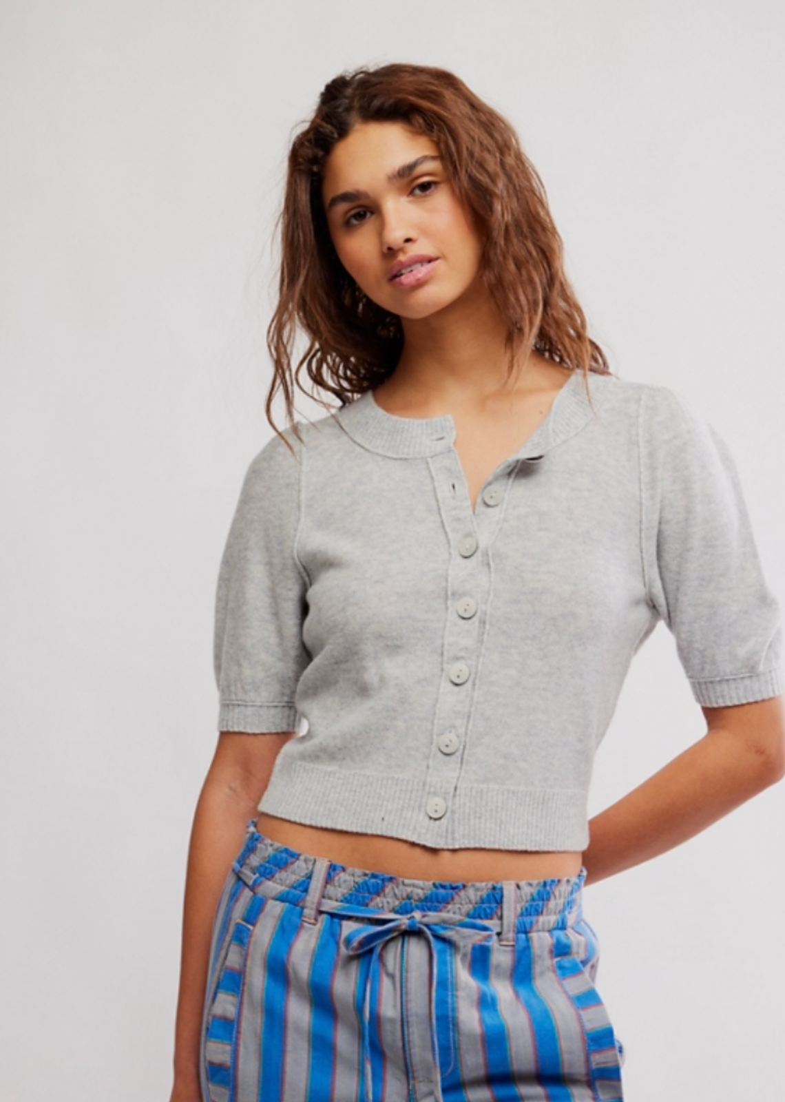 Free People Isla Cardi - Mineral Grey