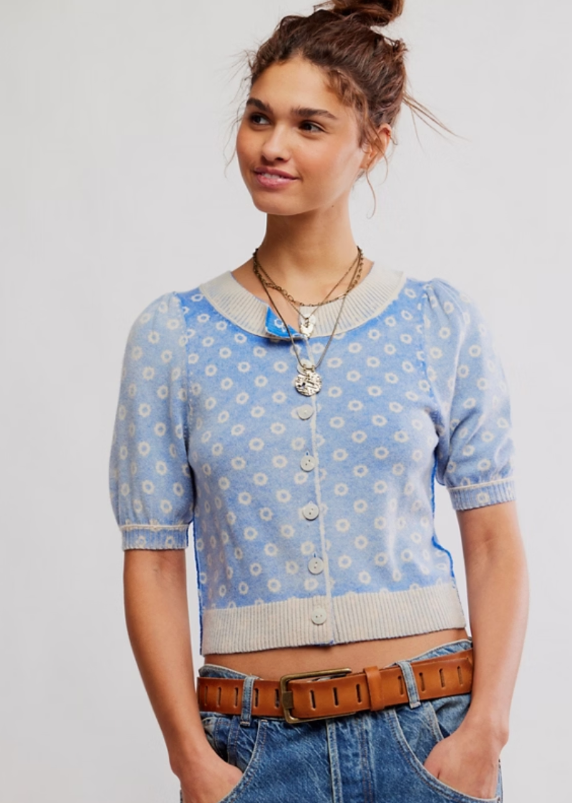 Free People Isla Patterned Cardi