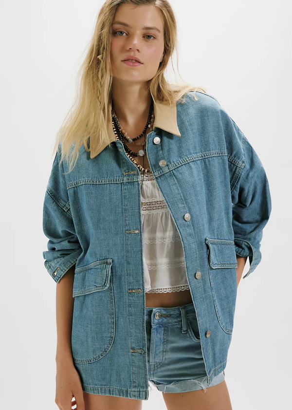 Free People Lemon Denim Jacket - Denise Boutique
