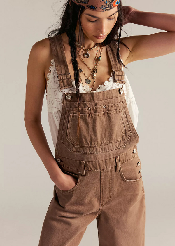 Free People Deep Trance Overalls - Brown Sugar - Denise Boutique