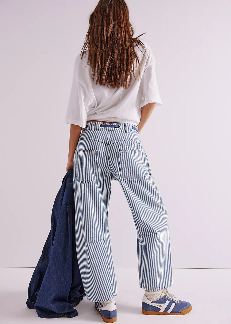 Free People Moxie Railroad Low Slung Jeans  - Dark  Slate