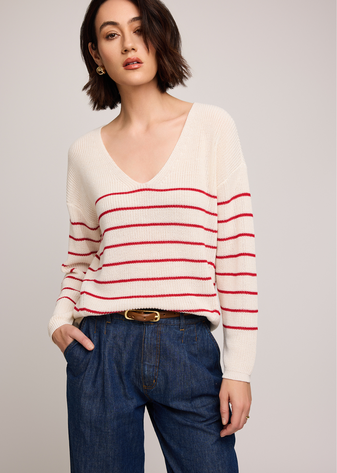 Gentle Fawn Tucker Sweater - Red Stripe