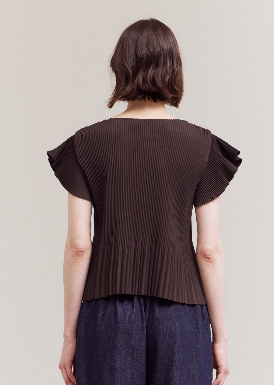 Grace Pleated Ruffle Top
