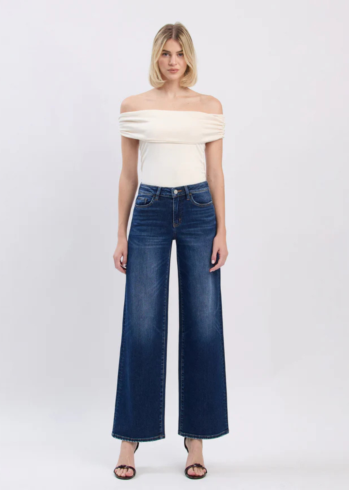 High Rise Full Length Wide Leg Jean