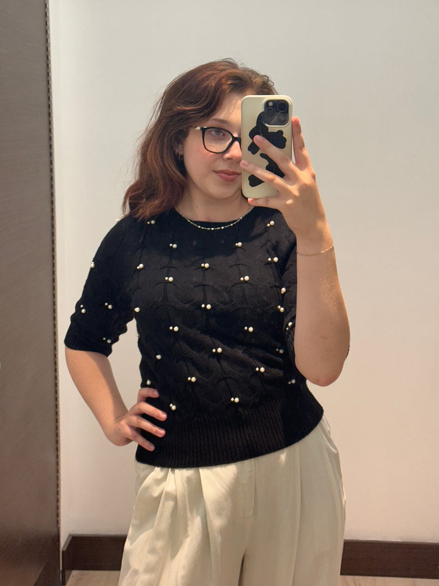 Astrid Black Knit Sweater