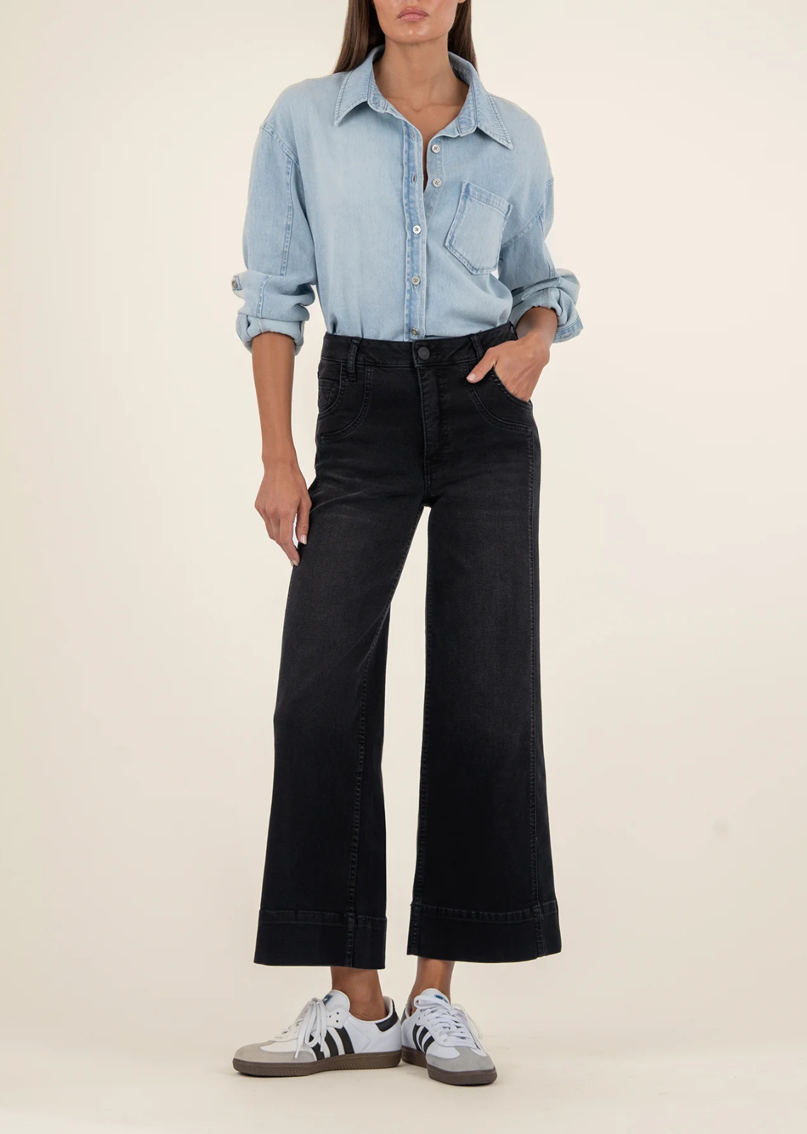 Kut From The Kloth Meg High Rise Wide Leg Jean - Glittering