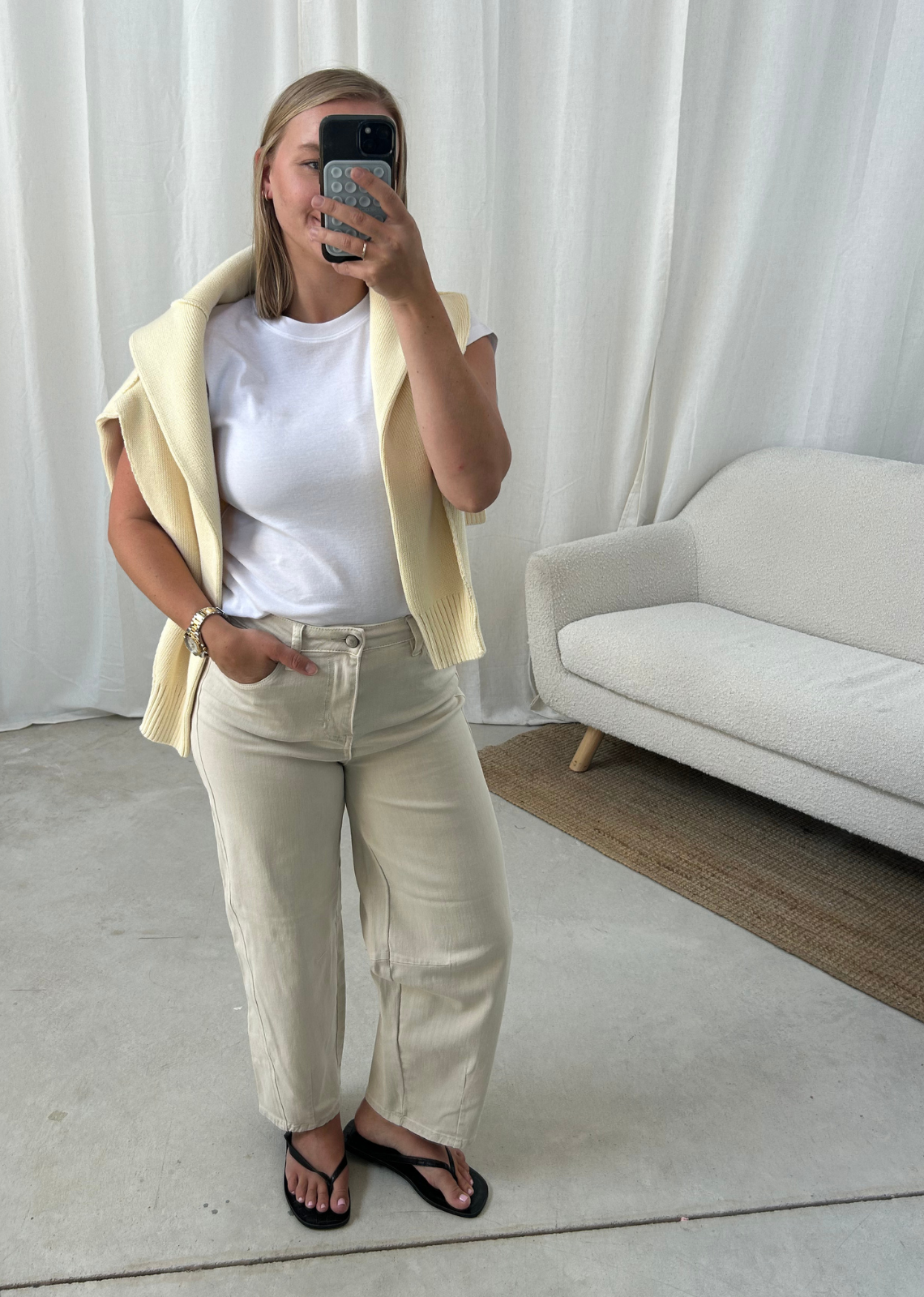 Lucy Barrel Pant  - Natural