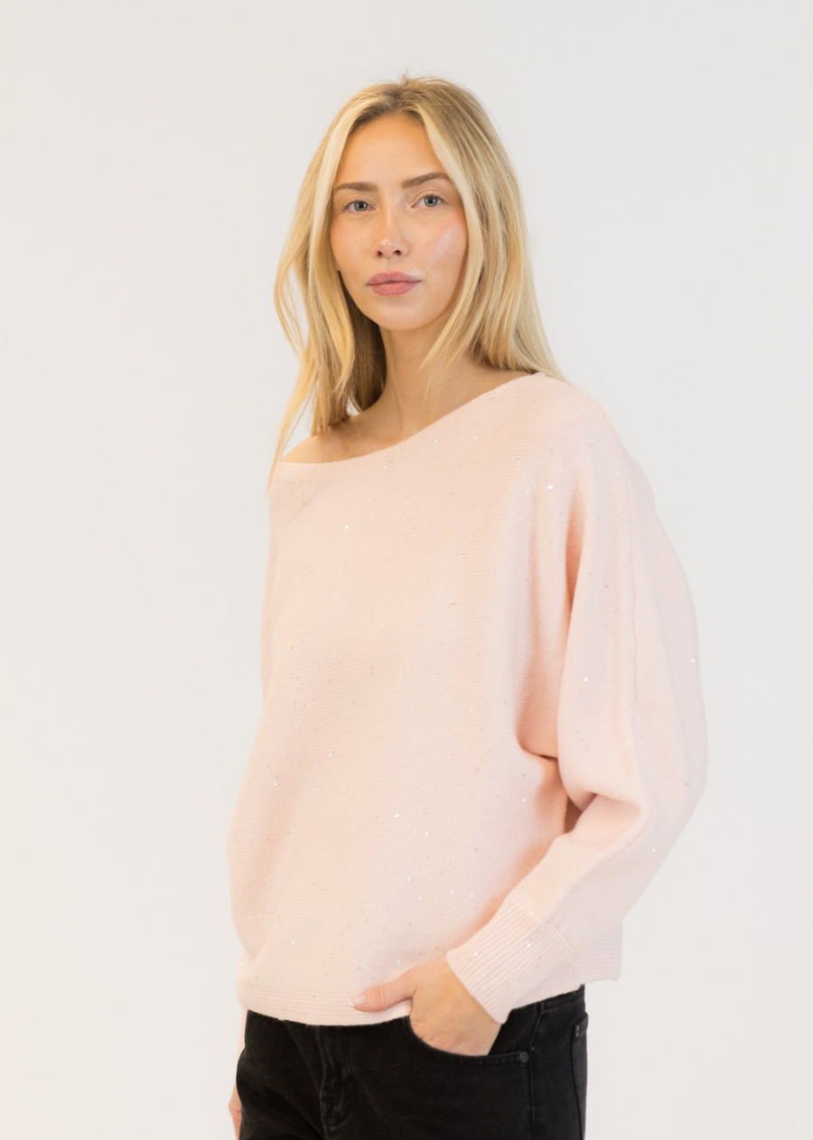 Lyla + Luxe Nobu Sequin Boatneck Sweater