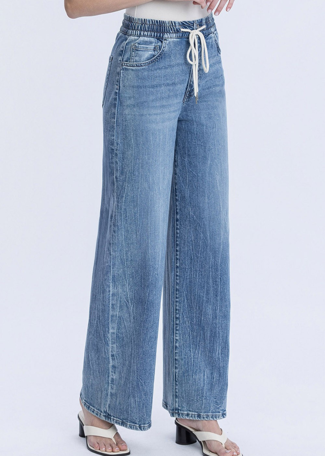 Olivia High Rise Drawstring Jeans