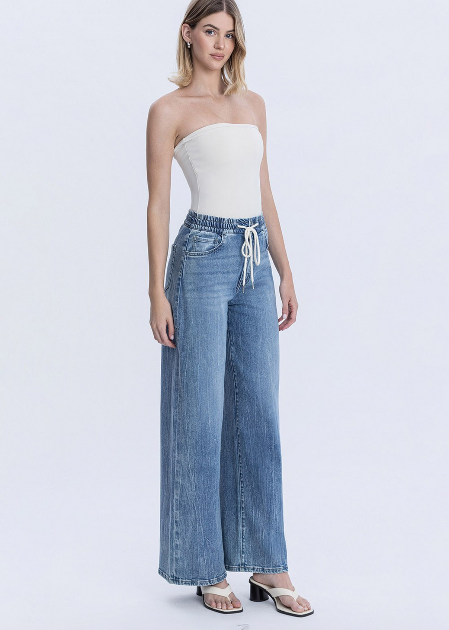 Olivia High Rise Drawstring Jeans