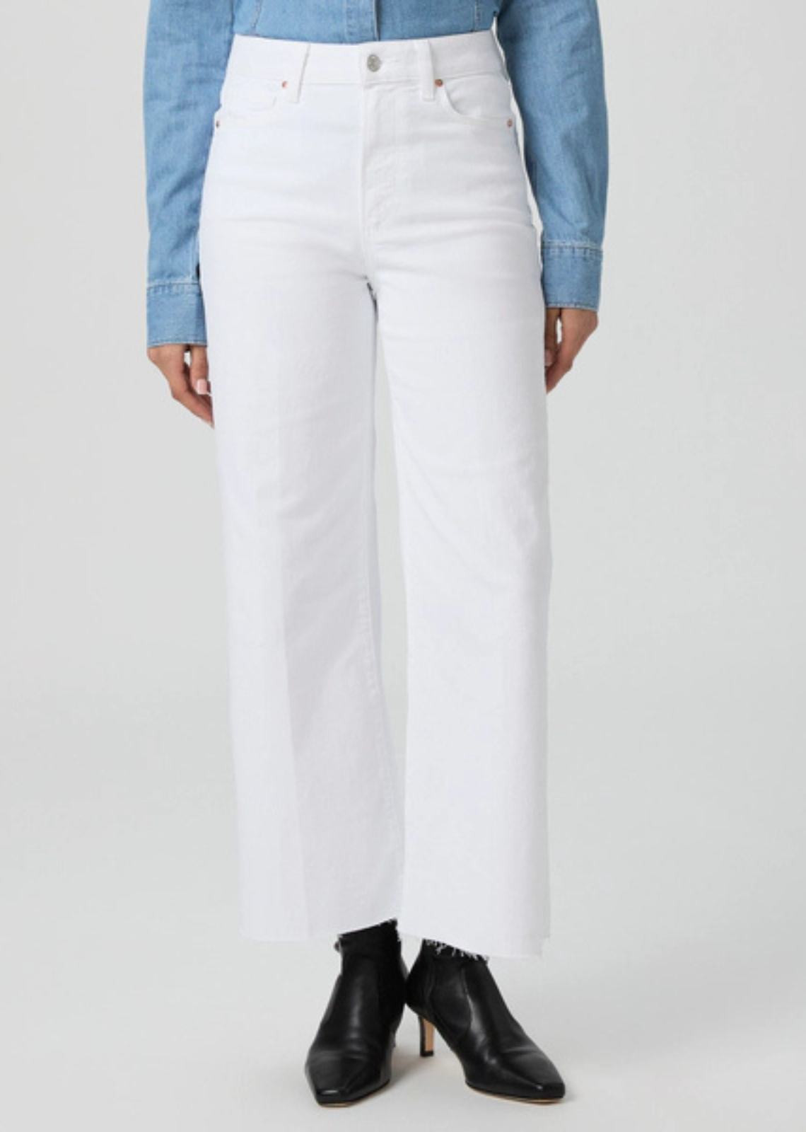 Paige Anessa W/ Raw Hem - Crisp White