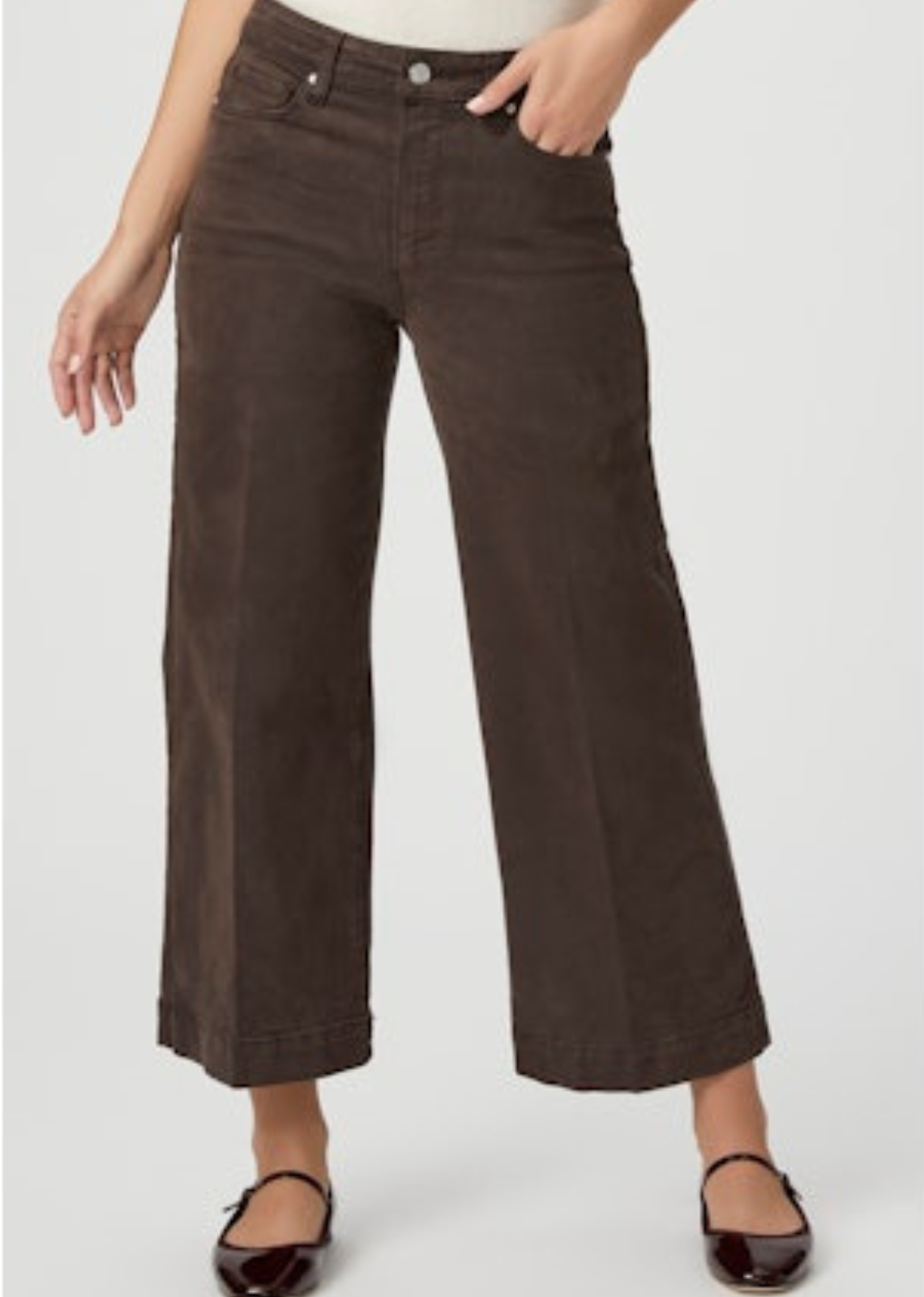 Paige Anessa Wide Leg Jean - Rich Chocolate