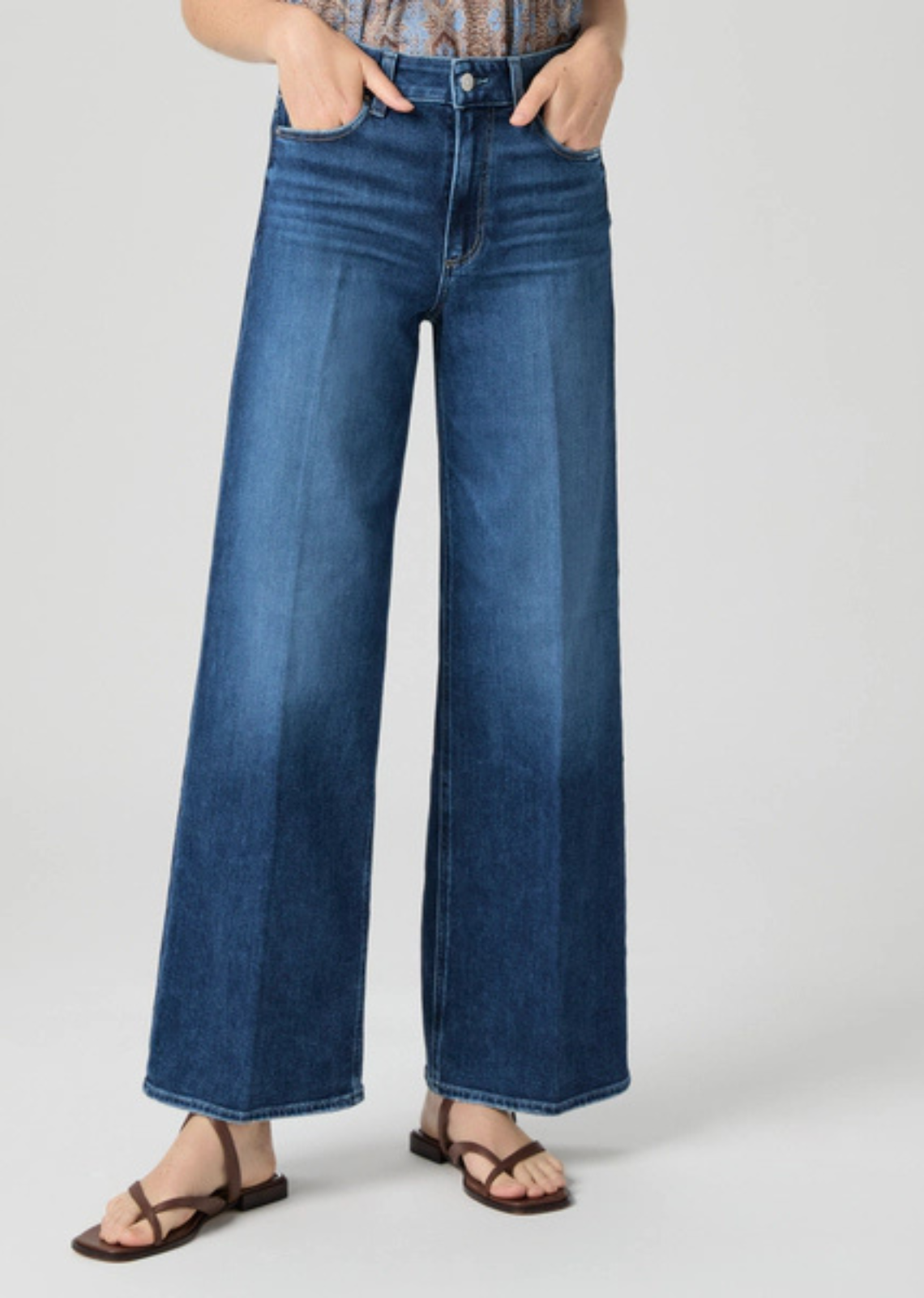 Paige Anessa Wide Leg Jeans - Dresden