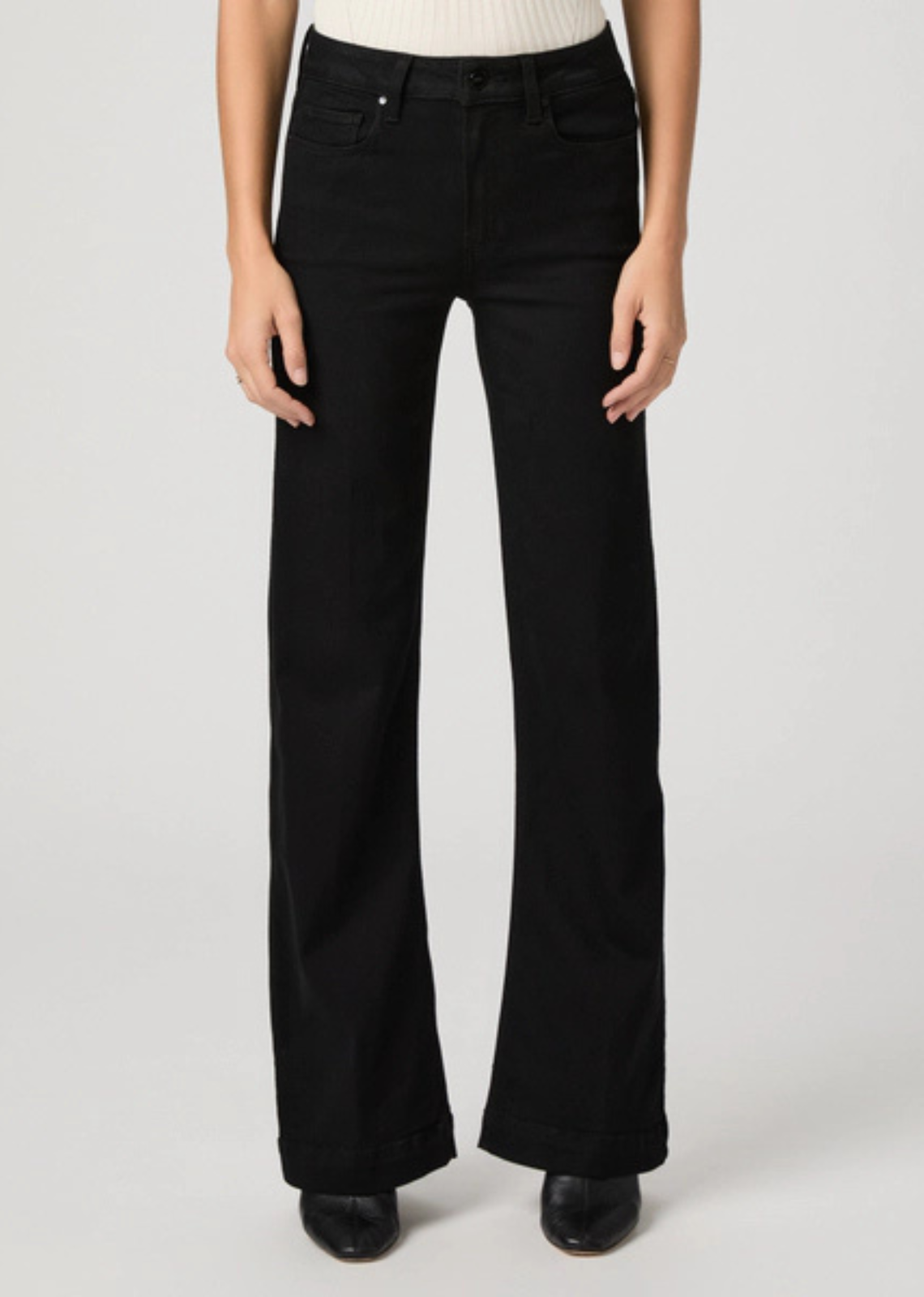 Paige Leenah High Rise Wide Leg Jean - Black Shadow