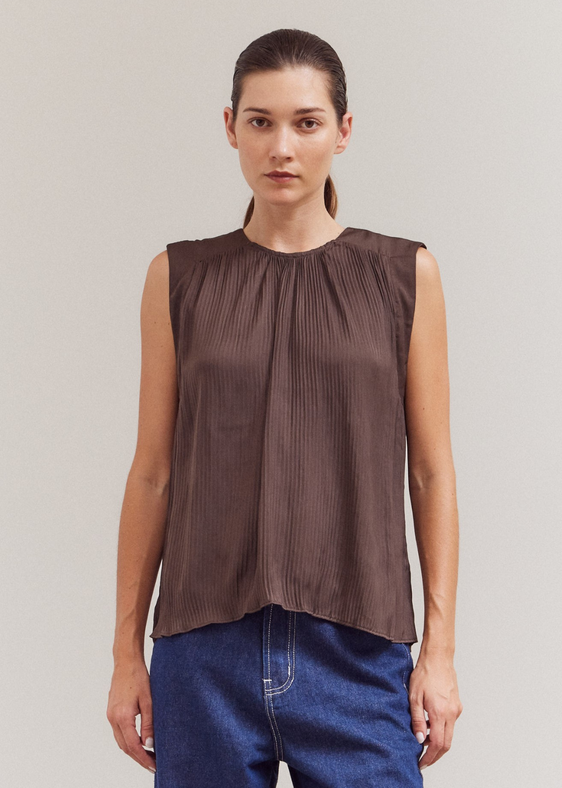 Reece Pleated Sleeveless Top