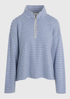 Splendid Bisous Quarter Zip. Splendid "Bisous" textured stripe knit&nbsp;top complete with a quarter-zip front Funnel neckline Long sleeves Dropped shoulders Relaxed fit Hip length Pullover style Cotton/polyester Machine wash cold