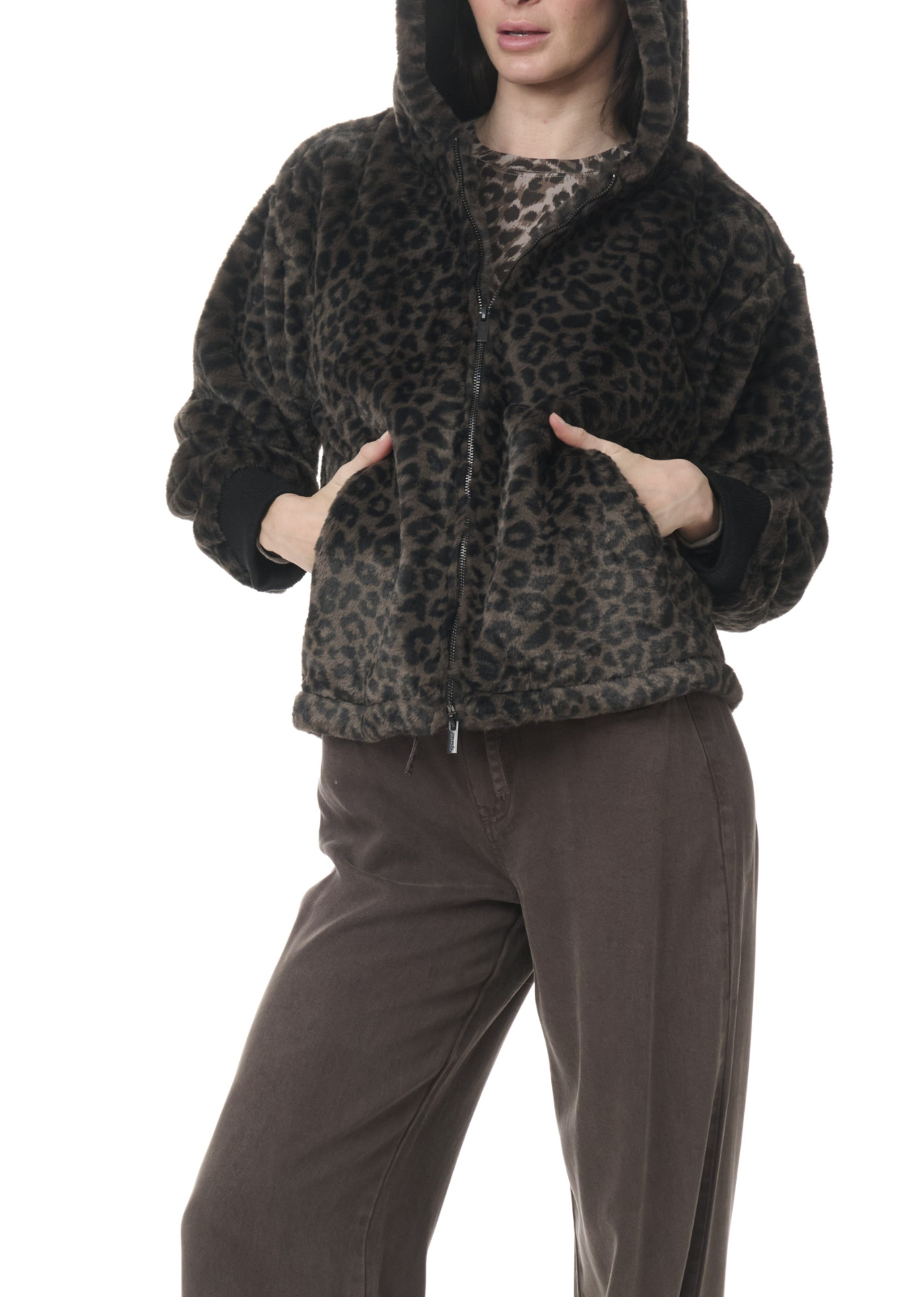 Splendid Lucia Fur Zip Up Jacket