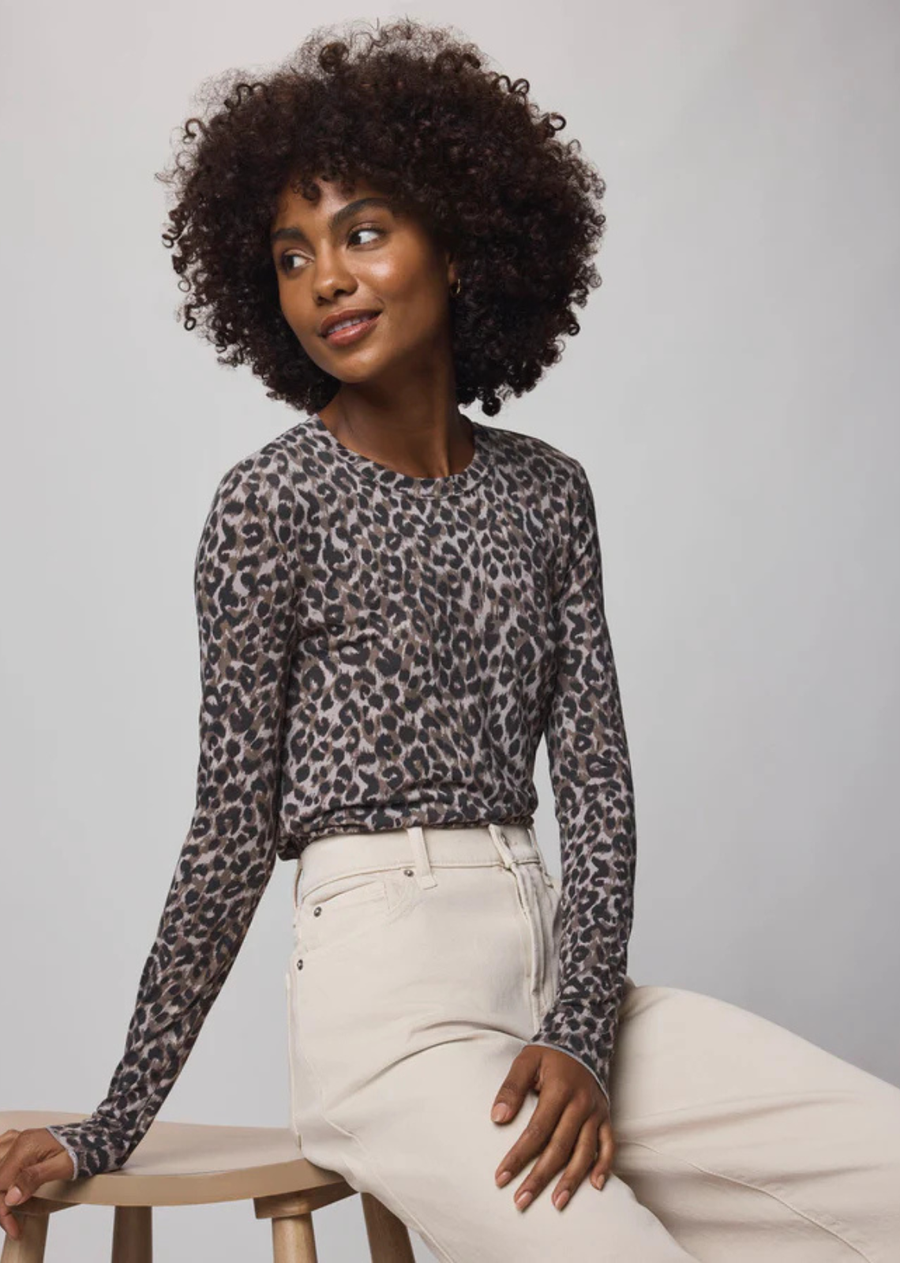 Splendid Bamboo Long Sleeve Tee - Leopard
