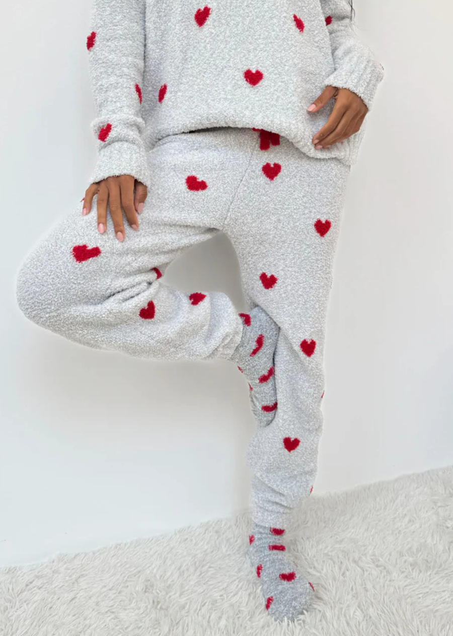 Splendid Fuzzy Sweater Set - Red Heart