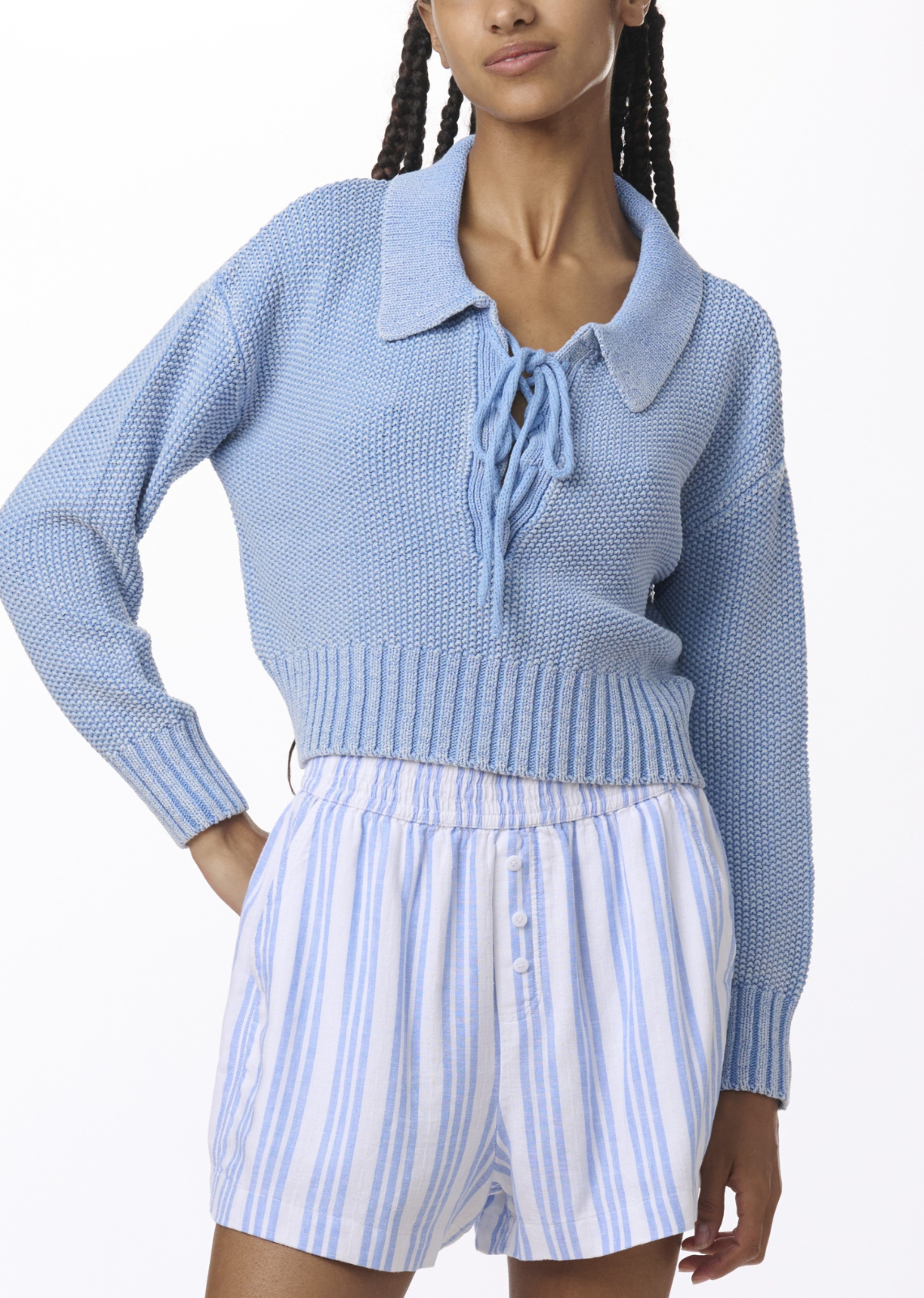 Splendid Roxie Lace Up Sweater