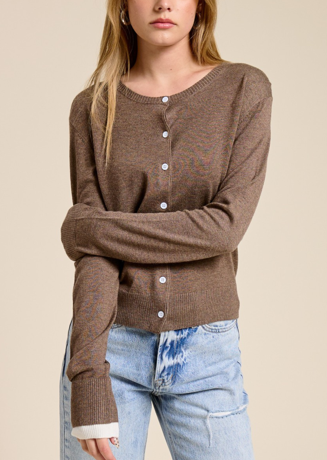 Terri Contrast Sleeve Cardigan