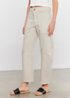 Velvet Brylie Sanded Twill Pant- Oyster. Brylie twill pant is the perfect complement to your favourite ankle boots. Features oversized front and back patch pockets and a "barrel" leg silhouette.