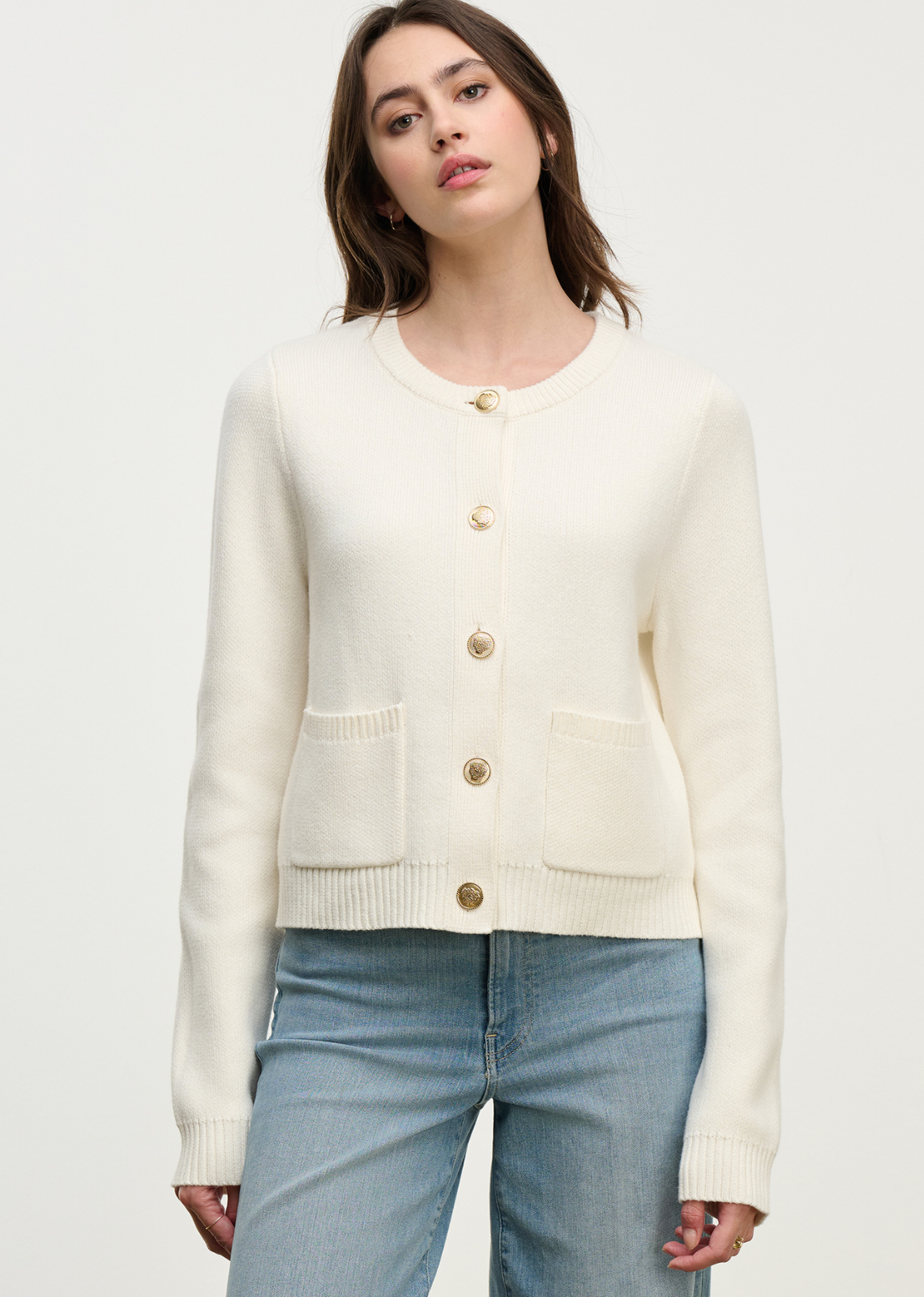 Velvet Mahal Cotton Cashmere Sweater Cardigan