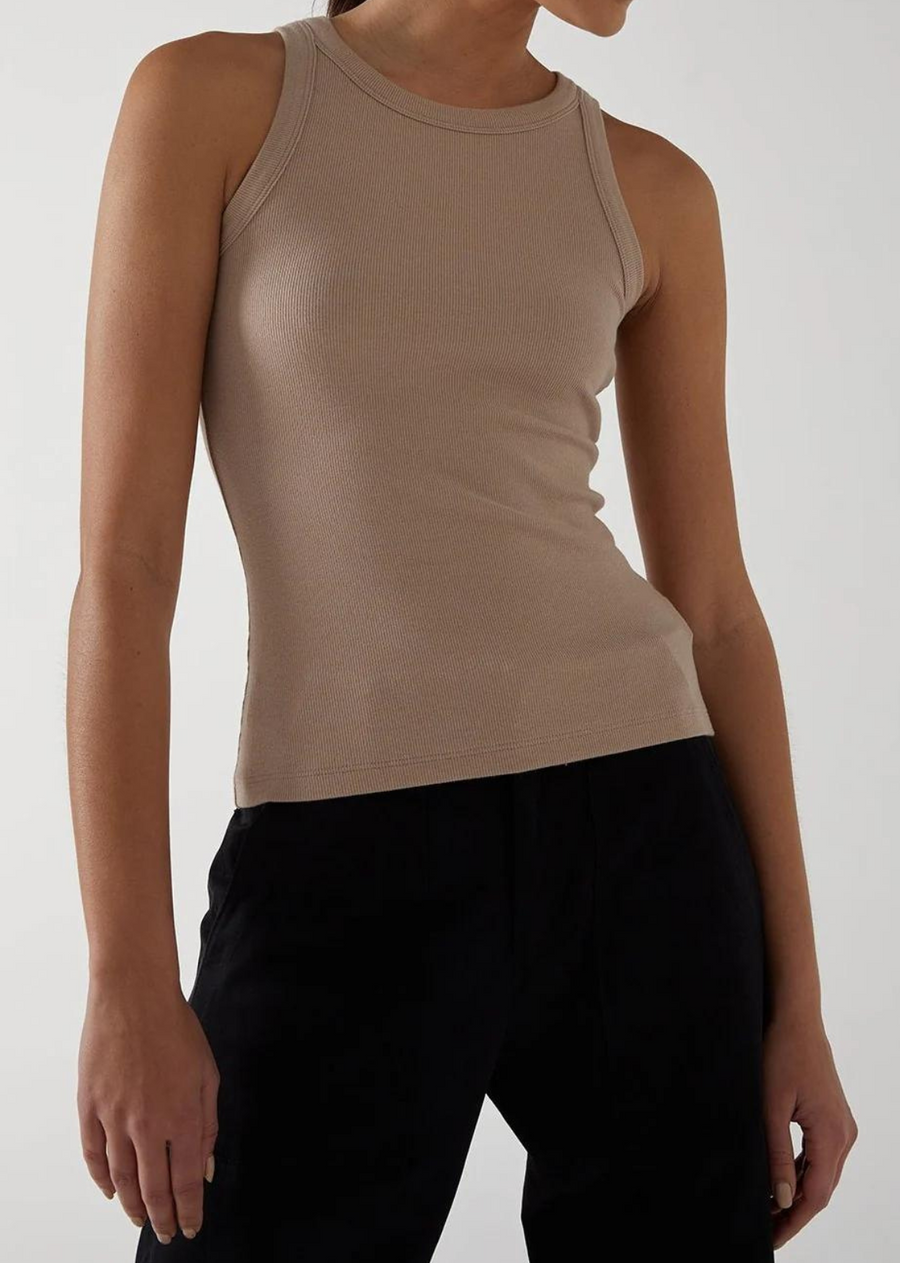 Velvet Cruz Rib Tank. The weight of this rib is a little heavier and it has just the right amount of stretch so it fits like a dream on the body. Chic and simple.
