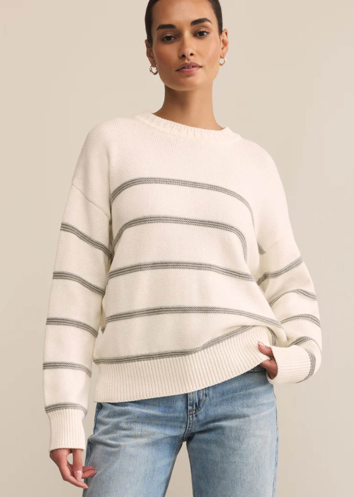 Z Supply Boyfriend Striped Sweater