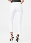 Paige Cindy Jeans - White Noise. This high-rise, perfectly straight jean is lean through the leg and finishes at the ankle with a raw, destructed hem. Cut from our super soft white denim with a hint of stretch for comfort, this wardrobe must-have will be your new favorite year-round staple.
