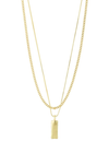 Pilgrim STAR Recycled Necklace 2-in1 Set Shine like the Star you are with the gold-plated necklaces from the STAR collection. The set consists of a slim curb chain and a box chain with a rectangular pendant, decorated with Preciosa crystals along the sides.