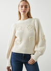  The ultimate transition sweater, Romy is warm and cozy with a touch of detailing. Made from a soft cotton blend and complete with crocheted daisies throughout.Rails Romy Sweater
