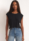 Z Supply Karley Top The Karley Pucker Crop Top is chic and modern, featuring a soft, round neckline and open sleeve. Pair it as a set with the Isla Pucker Knit Pant for a sophisticated everyday look.