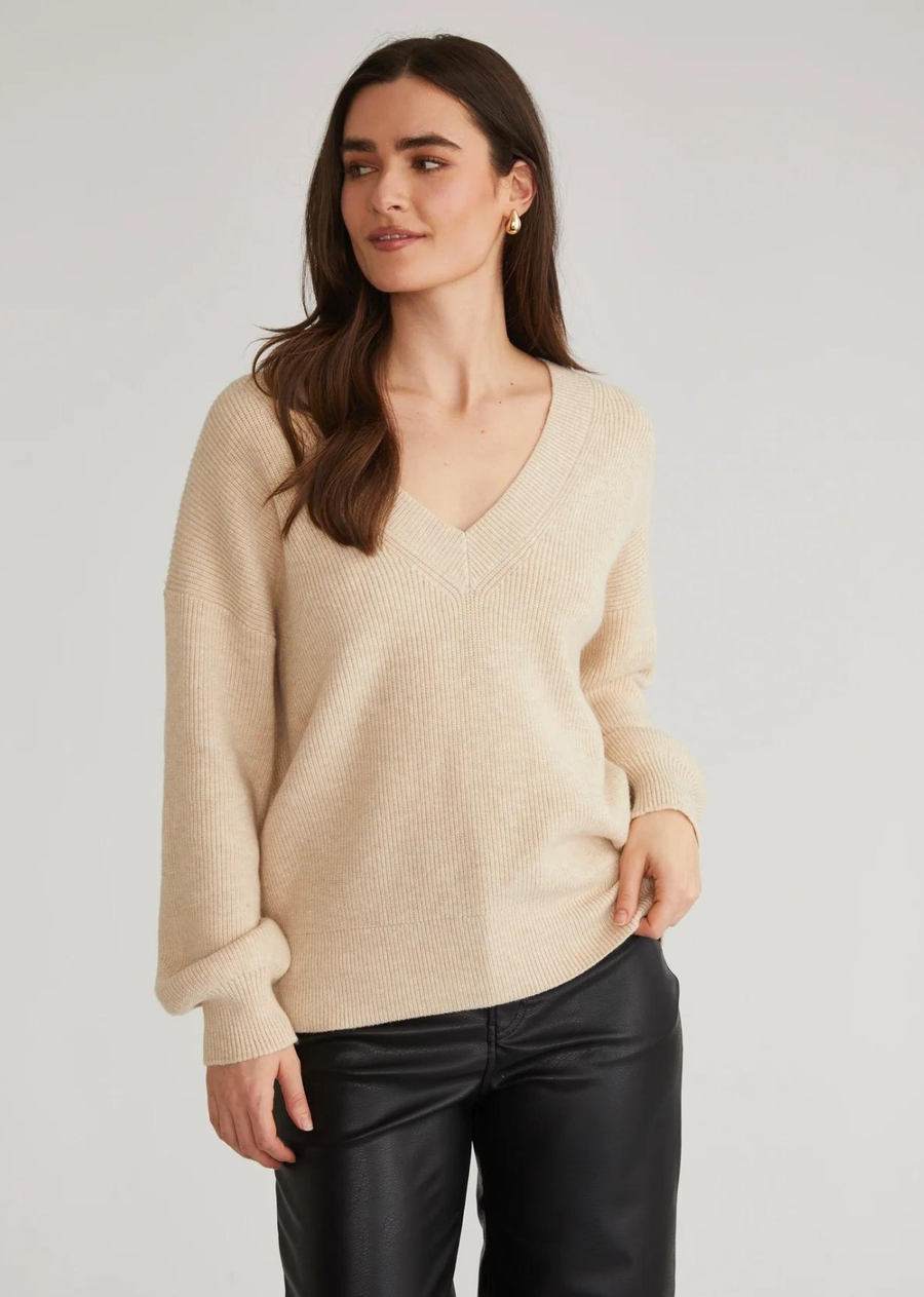 525 America Angela Oversized V-Neck Sweater