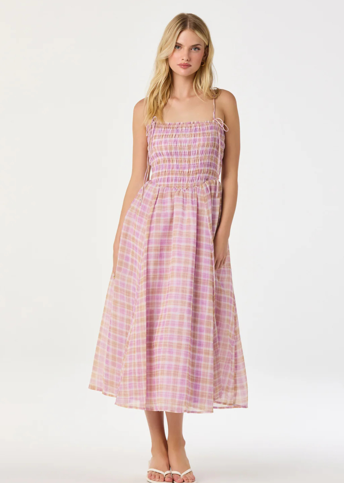 ASTR Lahela Smocked Midi Dress