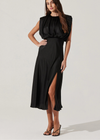 ASTR The Label Blouson Satin Midi Dress