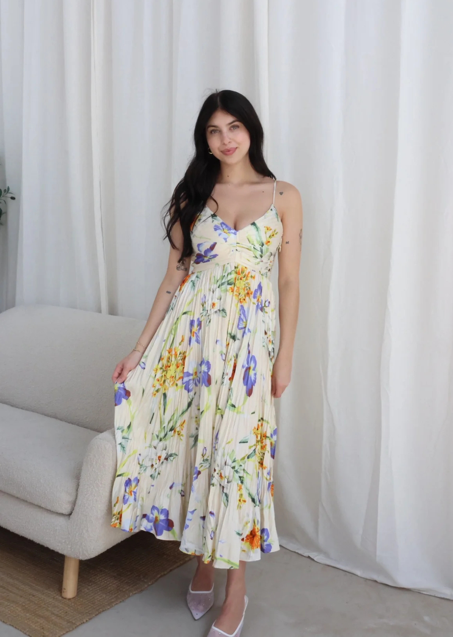 ASTR The Label Maeve Dress - Blue Multi Floral