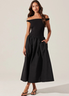 ASTR The Label Off The Shoulder Poplin Dress