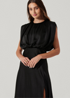 ASTR The Label Blouson Satin Midi Dress