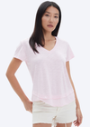 CHRLDR- Ava V-Neck Mock Layer T-Shirt-Petal