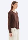 CHRLDR Ava L/S- Mock Layer  T-Shirt- Chocolate