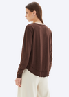 CHRLDR Ava L/S- Mock Layer  T-Shirt- Chocolate