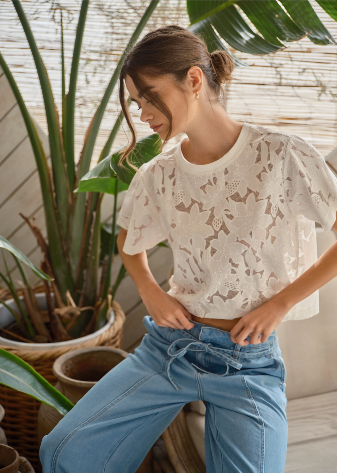 Haylee Lace Floral T-Shirt