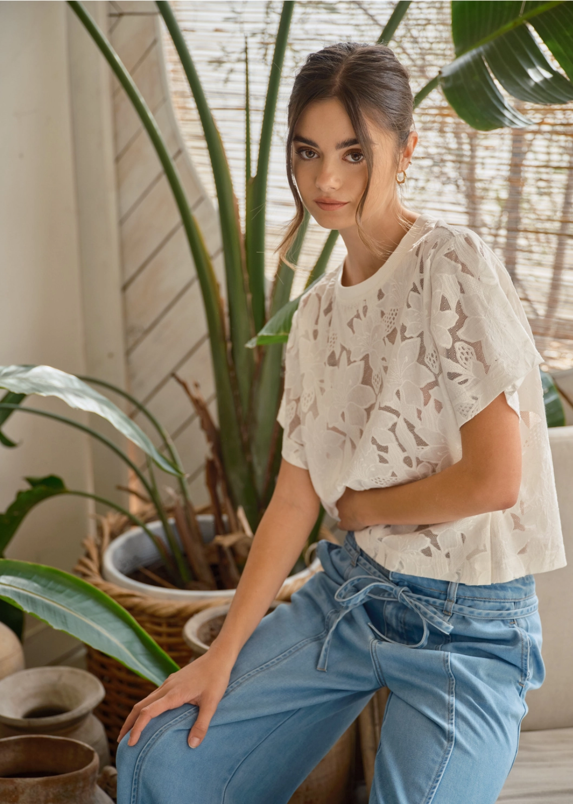 Haylee Lace Floral T-Shirt