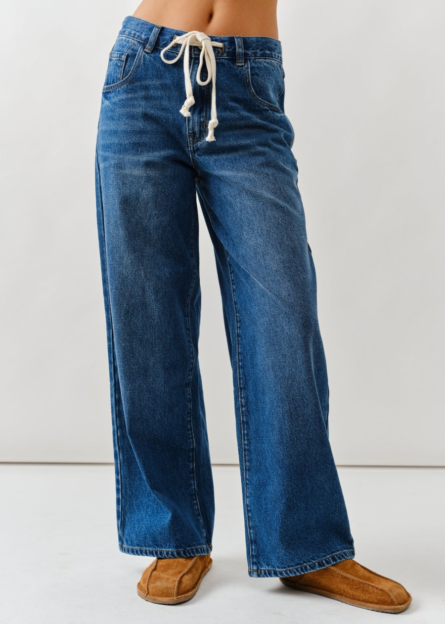 Amanda Drawstring Straight Leg Denim