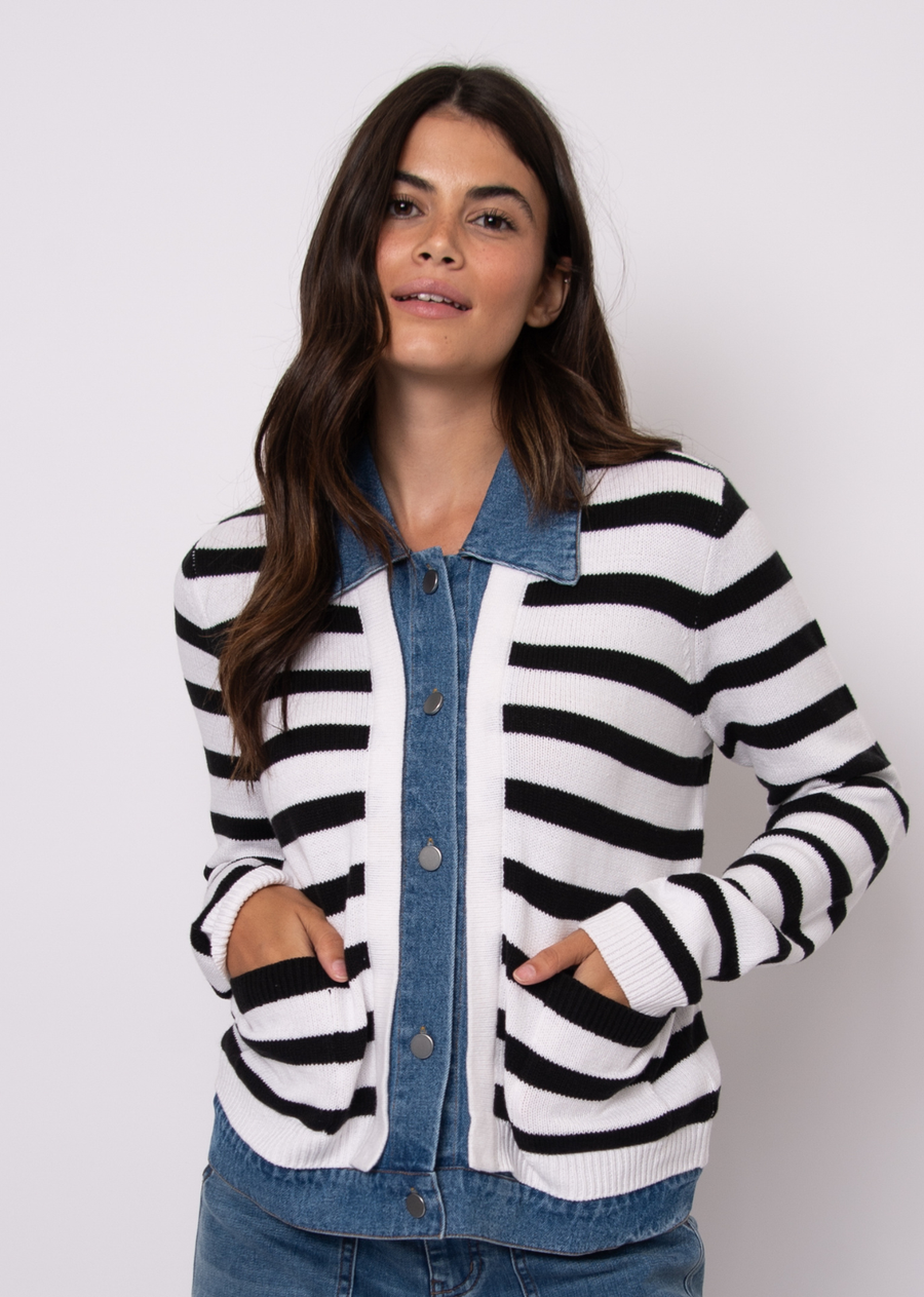 Amelia Denim Combo Cardigan