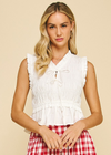 Amelia Smocked Tie Front Top